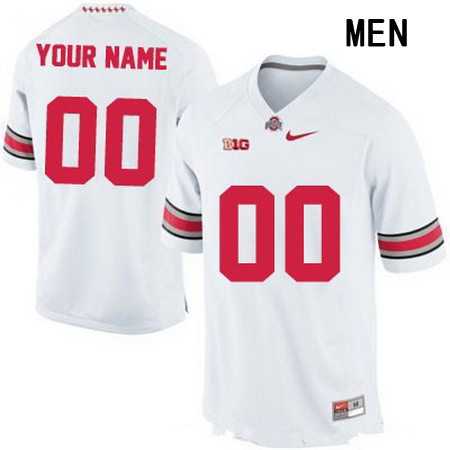 Mens Ohio State Buckeyes Customized College Football Nike 2015 White Limited Jersey